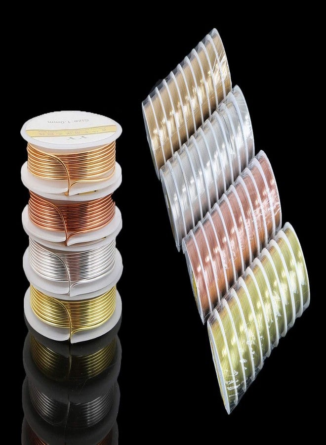 دي آي واي كرافتس مجموعة أدوات يدوية مكونة من 18 لفة، ألوان هندية عادية، 3 ألوان، أسلاك نحاسية فضية وذهبية جديدة بأحجام 0.3/0.4/0.5/0.6/0.8/1 مم، مناسبة لصنع الخرز والتطريز (عبوة من 18 لفة، ألوان هندية عادية). - Image 4